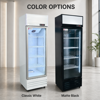 Réfrigérateur vertical haute efficacité avec refroidissement par ventilateur, porte vitrée, pour restaurant, café, vitrine de boissons