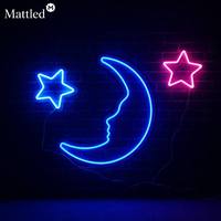 Lumière LED néon en forme de lune et d'étoile pour chambre d'enfant |   Lampe néon dorée pour la décoration murale et de plafond de la chambre d'enfant |   Lampe de nuit, cadeau, dropshipping