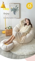 Fauteuil pouf japonais moderne en forme de citrouille, en tissu de coton et mousse, pliable, petit canapé pour salon, chambre à coucher, balcon, détente