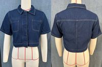 Vêtements d'été pour femmes de haute qualité, veste courte en jean vintage, haut court pour femmes, chemise en jean décontractée pour femmes