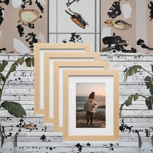 Natural Wood 6x8 Inch Picture <b>Frames</b> Eco-Friendly Plastic Plexiglass Tabletop Wall <b>Mounting</b> Display for Home Office Decoration - Product Image 3