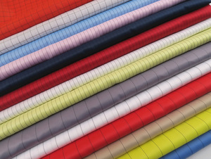 साफ कमरे कवरऑल कपड़े 2.5 मिमी ग्रिड कार्बन फाइबर एएसडी वर्कवियर के लिए कंडक्टिव एंटीस्टैटिक कपड़े - Product Image 2