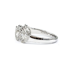 En gros Créatif Top Qualité Mode 18k Solide Or Blanc Véritable Diamant Ovale Mince Half Way Anneaux Bande Pour Cadeau Féminin - Product Image 3