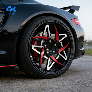 Nuevas Llantas Deportivas Cóncavas Forjadas de Aleación de 19-22 Pulgadas, Color Negro con Estrella Roja, Pulido, 5x112, 5 Orificios, 40mm/30mm/100mm, Ajuste Universal - Product Image 3