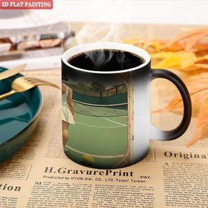 Custom Mug Frosted Black 11oz <b>Ceramic</b> Heat Activated Color Changing <b>Cup</b> - Product Image 5