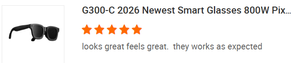 نظارات ذكية G300C موديل <span class=keywords><strong>2026</strong></span> الأحدث بكاميرا 800 واط بكسل وفيديو 1080P ومساعد ذكاء اصطناعي ChatGPT ومكبر صوت للترجمة ومغناطيسية - Product Image 3
