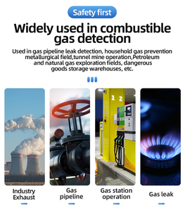 Moniteur de qualité de l'air, détecteur de gaz combustible miniature portable, haute précision, alarme sonore et lumineuse, détection de fuite de gaz dangereux, CO2, COV - Product Image 4