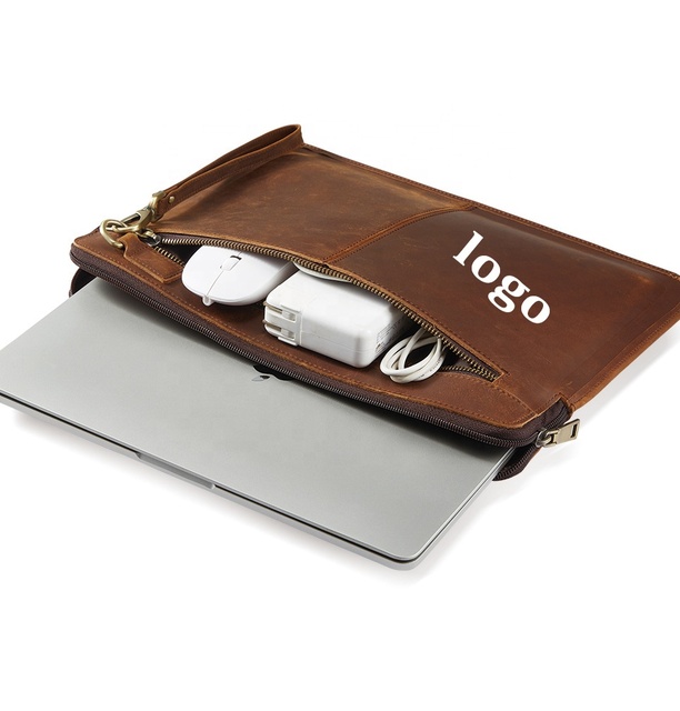 Wholesale Travel Laptop Messenger Bag Case Real Leather Business Briefcase Tablet Sleeves14 Inch Laptop Sleeve