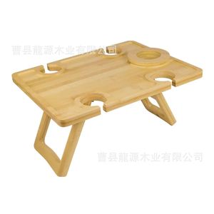 Table pliante en bois portable pour le camping, table à œufs en bois, table de pique-nique pour le camping, table de voyage pour les excursions en voiture - Product Image 3