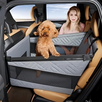 Siège auto pour chien avec parois latérales robustes, panier de transport étanche en tissu Oxford pour chiens de taille moyenne à grande, portable pour SUV
