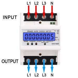 Compteur d'énergie triphasé SINOTIMER DDS024/DDS024T sur rail DIN 4P 50Hz avec rétroéclairage LCD, wattmètre certifié CE Z43 - Product Image 4