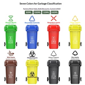 Contenedor <span class=keywords><strong>de</strong></span> <span class=keywords><strong>Basura</strong></span> Cuadrado <span class=keywords><strong>de</strong></span> Plástico HDPE <span class=keywords><strong>de</strong></span> Gran Capacidad (120L/240L) para Exteriores, Comercial, con Tapa y Función para Colgar, para Saneamiento Comunitario - Product Image 4