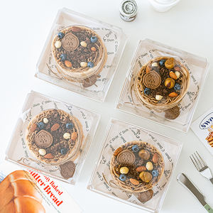 กล่องพลาสติกสำหรับใส่ขนมอบขนมอบขนมอบขนมอบทำจากกระดาษแข็งใสพร้อมฝาปิด - Product Image 6