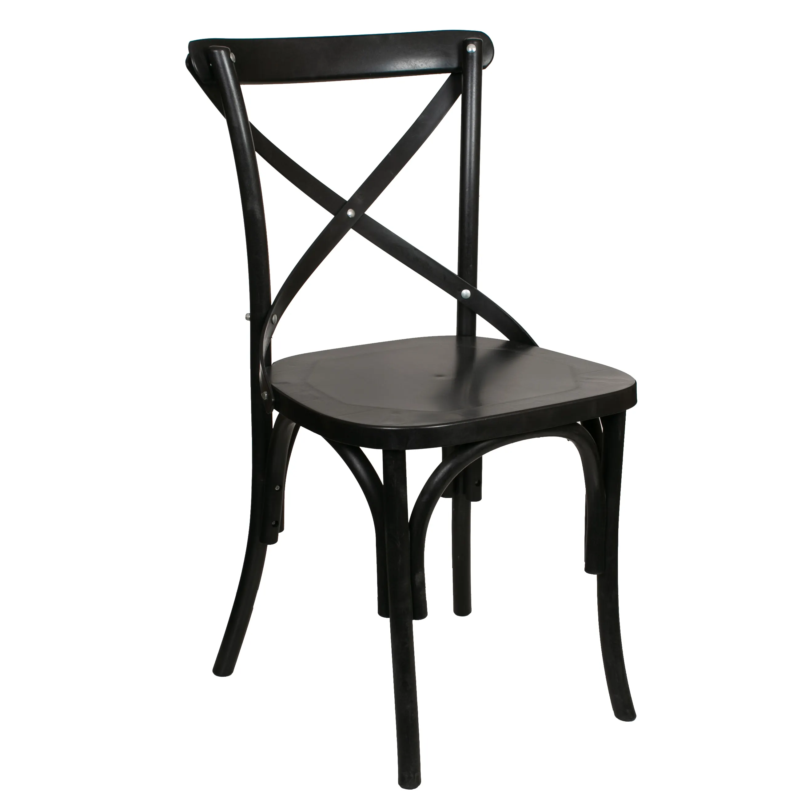 Cadeira de plástico de resina rústica, venda no atacado do preço barato cadeira com nova x cadeira cruzada da resina para jantar do casamento