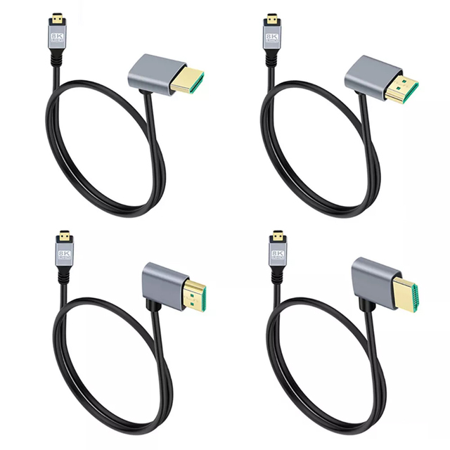 8K 60Hz Micro HDMI Compatible Cable, 48Gbps PVC Coaxial Twisted Pair Wire, 0.5/1/2M Multi Size for HDTV Projector Camera Tablet