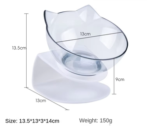 Mangkuk Hewan Peliharaan Otomatis Bentuk Piala Kepala Kucing Pelindung Tulang Belakang Serviks Bahan Transparan ABS PC untuk Kucing Anjing - Product Image 6