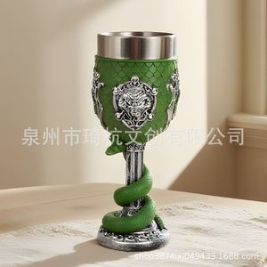 Gold Lion Stemmed Wine <b>Glass</b> Resin Handmade Modern Party Decoration QH-25081 - Product Image 2