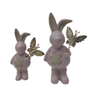 Mignon petit lapin en céramique de Pâques pour la décoration de printemps à la maison Objet en céramique mignon pour la décoration intérieure