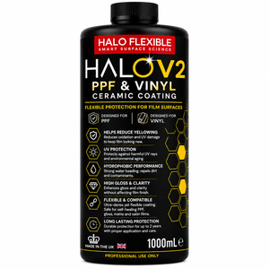 Recubrimiento Cerámico de Vinilo HALO v2 PPF 1000ml, Flexible, Hidrofóbico, Antiamarilleo, Protección UV, Alto Brillo para Vinilo de Envoltura de Automóviles - Product Image 1