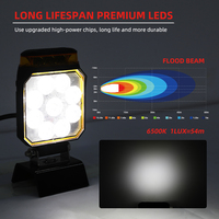 4,5 pulgadas 14W 10-90V Tractor faro Theavy equipo camión LED luz de trabajo con luz de advertencia
