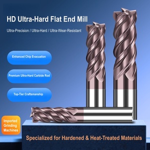 Hoge precisie wolfraamstaal hardmetaal verlengde vlakbodem frees <span class=keywords><strong>CNC</strong></span> vlak snijgereedschap HD ultraharde vlakfrees HRC62 - Product Image 2