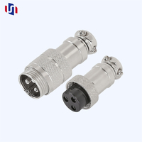 Connecteur circulaire robuste GX20 à montage sur panneau avec bride, boîtier métallique, 10A, fiche aviation pour équipement de soudage à l'arc