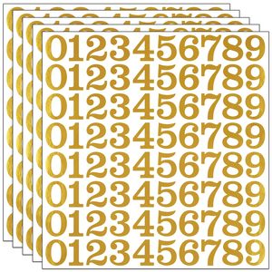 Gold Foil Number <b>Stickers</b> Self-adhesive Vinyl Decal <b>Sheets</b> for Packaging Craft DIY Decoration - Product Image 1