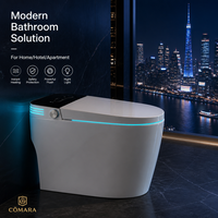Meilleures ventes : WC intelligent électrique à chasse automatique, à poser au sol, avec siphon en P allongé et capteur de pied inclus