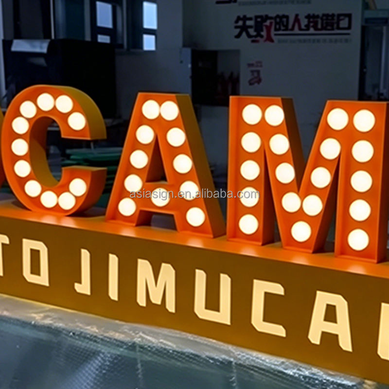 Customizable Galvanized Metal LED Bulb Letter Sign Rust Resistant ...