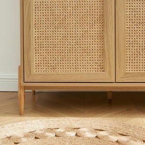 Usine en stock Assemblage facile Grande canne en <span class=keywords><strong>rotin</strong></span> <span class=keywords><strong>Armoire</strong></span> pour enfant en bois avec double porte et étagère réglable quantité minimale de commande 10 pièces - Product Image 2