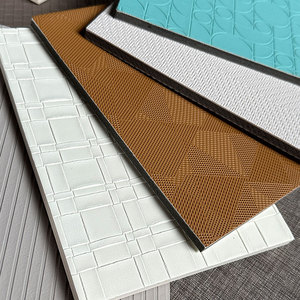Papel Tapiz de PVC Insonorizante 3D, Panel de Pared de Cuero de Diseño Moderno, Placa de Bambú, Madera, Carbono y Oro <span class=keywords><strong>para</strong></span> Gimnasio, Impermeable <span class=keywords><strong>para</strong></span> Uso Doméstico - Product Image 4