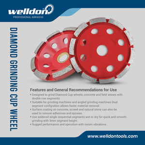 Welldon ถ้วยเจียรเพชรสำหรับพื้นคอนกรีตและพื้นผิวหินเปียก/แห้งเหมาะสำหรับเครื่องบดมุม - Product Image 5