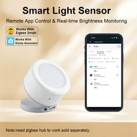 Haozee Capteur de luminosité intelligent Zigbee pour la surveillance de la luminosité ambiante et la détection des changements de lumière, compatible Smart Life Z2M (requiert une passerelle)