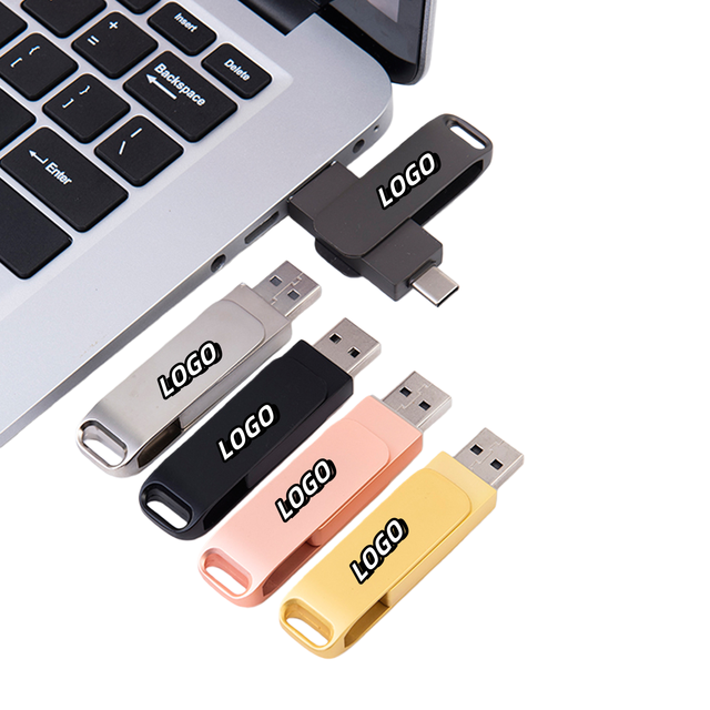 X527-1 Custom Engraved Metal USB 2.0 Type-C Flash Drive 4GB-128GB OTG