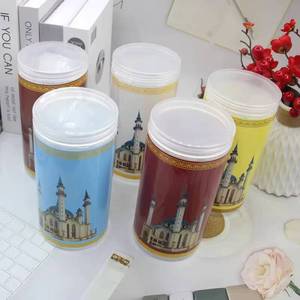 Mini woven floral print prayer <b>mat</b>, non-slip base, <b>rolled</b> in kraft paper tube, Ramadan Eid gift for Muslims - Product Image 1