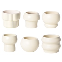 Vente en gros Pot de fleurs en céramique crème scandinave haut de gamme Simple accessible Luxe Ins Style Glacé Orchidée Succulente Vert