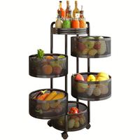 Chariot de cuisine rotatif à plusieurs niveaux pour légumes, étagère d'angle, panier de rangement pour légumes