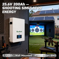 Baterai Lithium Ion 5kWh 24V 25.6V 200Ah untuk Sistem Energi Surya yang Dipasang di Dinding