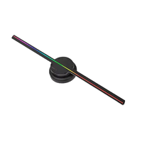 Ventilateurs projecteurs LED holographiques 3D pour publicité intérieure, contrôle WIFI/App, fourniture OEM, 42x42CM, luminosité 1600cd/m, garantie 1 an - Ventes Flash