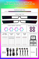 Kit d'éclairage LED dynamique et coloré style ciel étoilé pour l'intérieur de voiture Land Rover Range Rover Sport 2010-2013