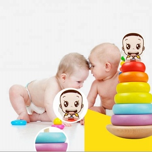 Enfant en bois Empiler Bébé Arc-En-Ciel <span class=keywords><strong>Tour</strong></span> Jouet - Product Image 4
