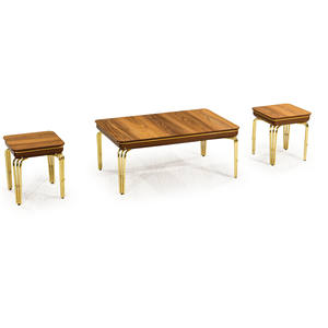 Mesa de Centro de Metal y MDF Zumrut con Superficie Laminada, Diseño Moderno y Antiguo, Muebles para el Hogar, Oficina y Hotel - Product Image 4