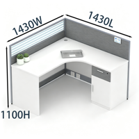 Poste de travail individuel en L pour bureau, cloison d'angle, bureau de personnel, table de travail de type L