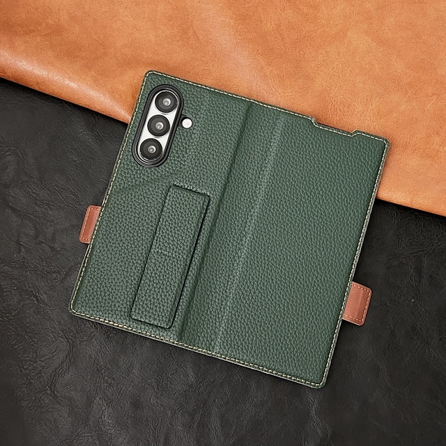 Flip PU Leather with Card Slots Bracket Stand Holder Protective Folding Phone Case for Samsung Galaxy Z Fold 7 Leather Case