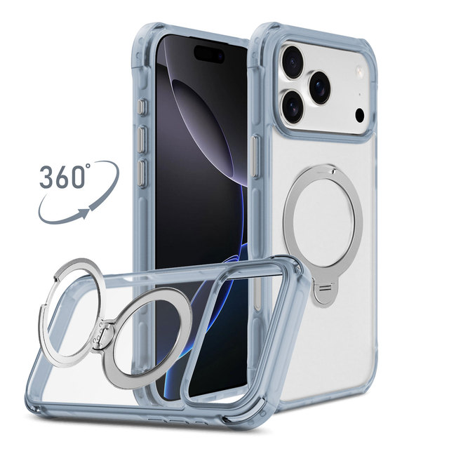 Wholesale Glossy Mobile Phone Case 360 Rotating Stand Phone Cover Coated PC Matt Finished TPU Phone Case for iPhone 17 Pro Max