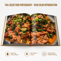 Impresión de Libros de Fotografía de Alimentos con Tapa Dura Personalizada, Diseño de Paisaje, Cubierta de Bronce de Doble Textura, Grabado en Relieve, a Todo Color