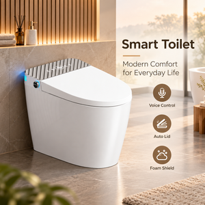 Luxury Sanitary Wares Auto Open Elongated Intelligent Bidet Toilet Black Matte Square Ceramic Intelligent Smart Toilet - Product Image 6