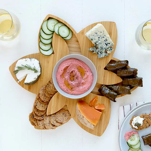 Creative Design Exquisite Lotus Shape Unique Design Food Wooden Tray Cheese <strong>Board</strong> - Product Image 4