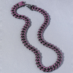 Collar Geométrico de Estilo Exagerado y Personalizado, Diseño Sencillo y Moderno, Cadena Morada de Aleación, Collar para Hombre, Joyería de Moda al por Mayor - Product Image 2