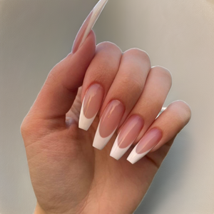 <span class=keywords><strong>SAVILAND</strong></span> Faux Ongles à Presser French Manucure Faits Main 160 Pièces 4X Acrylique Couverture Complète Préformés Longs Forme Cercueil Fini Mat Extensions d'Ongles DIY - Product Image 2